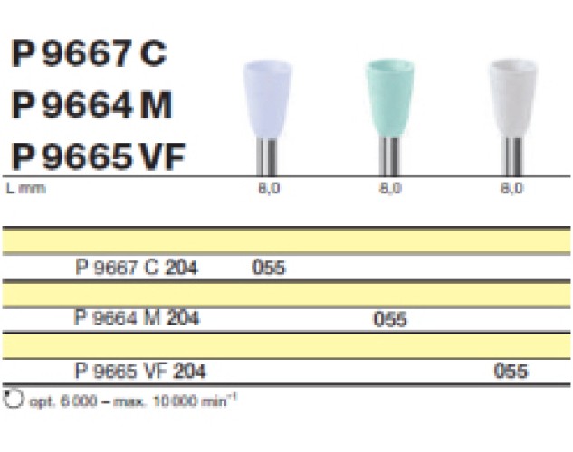 Полировочный бор по композиту 2-я ступень / P 9664 M 204.055, Drendel + Zweiling DIAMANT GmbH, Германия  